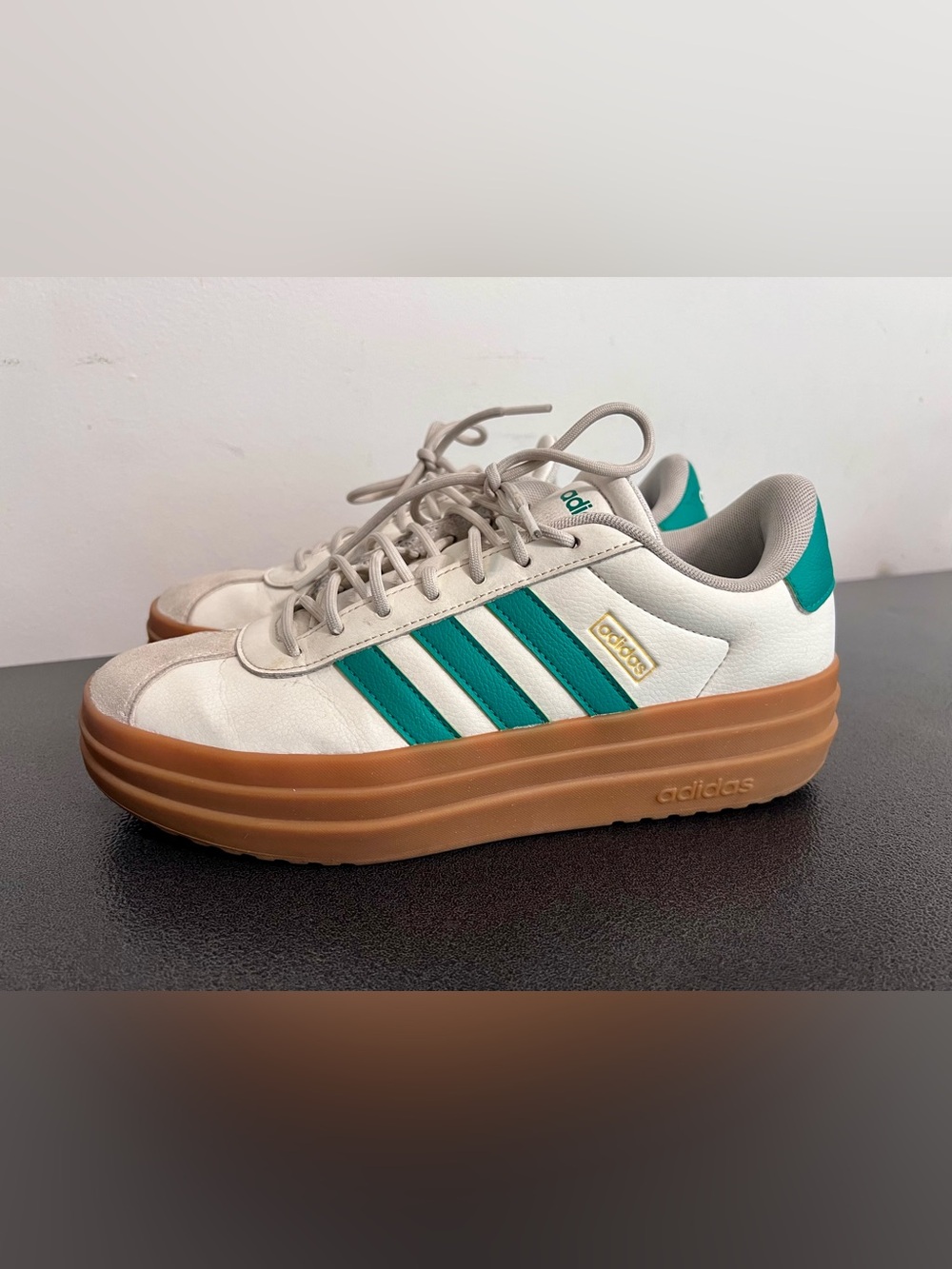 Adidas Women’s VL Court Bold Sneakers White/Green Size 8.5